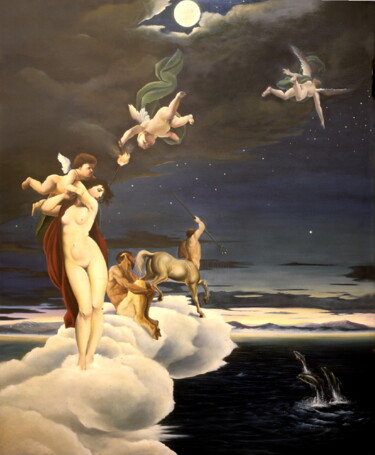 Pittura intitolato "LUNA 4" da Costantino Di Renzo, Opera d'arte originale, Olio