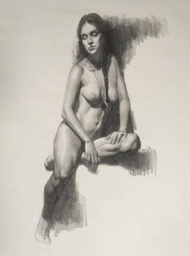 Tekening getiteld "NUDO" door Costantino Di Renzo, Origineel Kunstwerk, Potlood