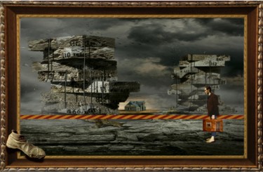 Pittura intitolato "LA SCARPA DELL'EMIG…" da Costantino Di Renzo, Opera d'arte originale, Olio