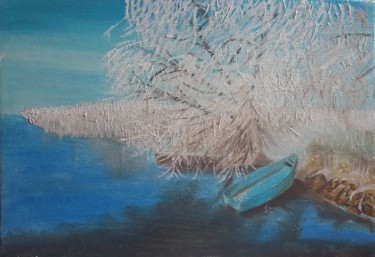 Peinture intitulée "Neve su lago" par Costanza Capponi, Œuvre d'art originale, Acrylique