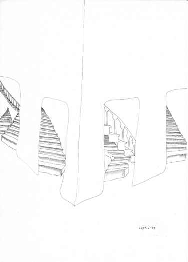 Zeichnungen mit dem Titel "“Directions”" von Costis Triantafyllou, Original-Kunstwerk, Tinte