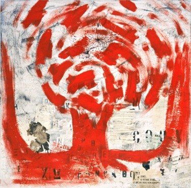 Malerei mit dem Titel "“Red madman”" von Costis Triantafyllou, Original-Kunstwerk, Acryl