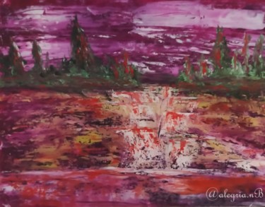 Peinture intitulée "Le sang de la Terre" par Alegria. Nb, Œuvre d'art originale, Pigments
