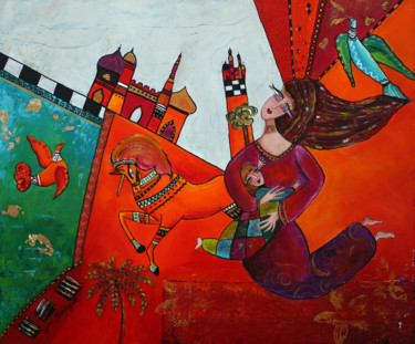 Peinture intitulée "Dans un monde imagi…" par Sylvie Bartczak, Œuvre d'art originale, Huile