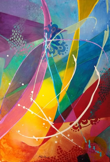 Les voiles. Peinture intitulée "Les voiles." par Michelle Dechaud, Œuvre d'art originale, Acrylique