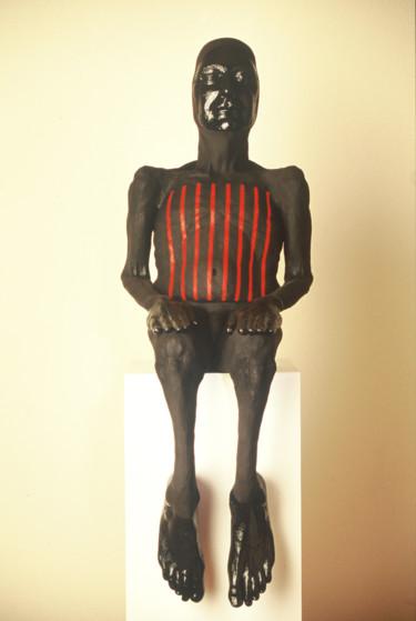Sculpture titled "vessel; humanoid po…" by Suzanne Waters, Original Artwork, Clay