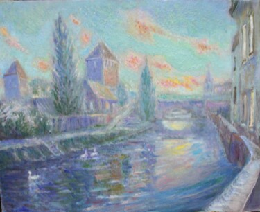 Peinture intitulée "На реке Иль. Франция" par Svetlana Kupche, Œuvre d'art originale, Huile