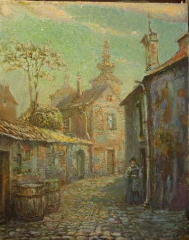 Painting titled "Старый город" by Svetlana Kupche, Original Artwork, Oil