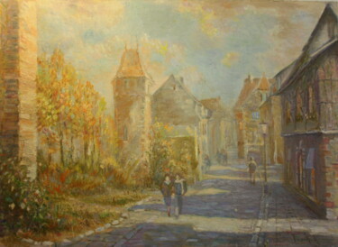 Painting titled "Французский городок" by Svetlana Kupche, Original Artwork, Oil