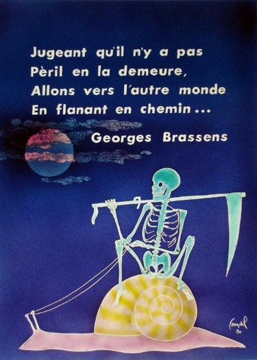Peinture intitulée "G. Brassens" par Jean-Claude Courdil, Œuvre d'art originale