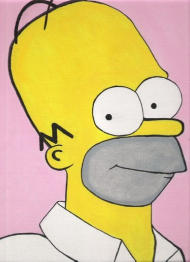 Painting titled "Homer Simpson" by Courtney Wilde, Original Artwork