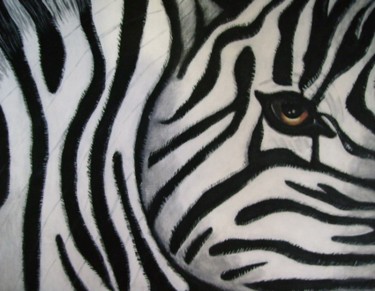 Painting titled "Zebra" by Courtney Wilde, Original Artwork