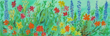 Ζωγραφική με τίτλο "Plantes melliferes" από Myriam Courty, Αυθεντικά έργα τέχνης, Ακρυλικό Τοποθετήθηκε στο Ξύλινο φορείο σκ…