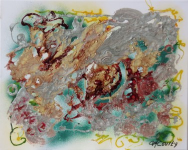 Картина под названием "Feuillages" - Myriam Courty, Подлинное произведение искусства, Акрил Установлен на Деревянная рама дл…