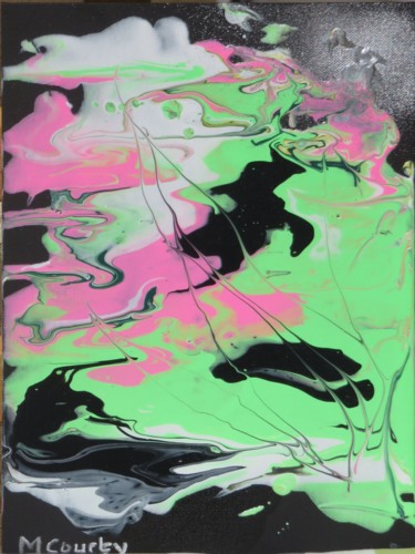 Peinture intitulée "Reflets verts" par Myriam Courty, Œuvre d'art originale, Acrylique