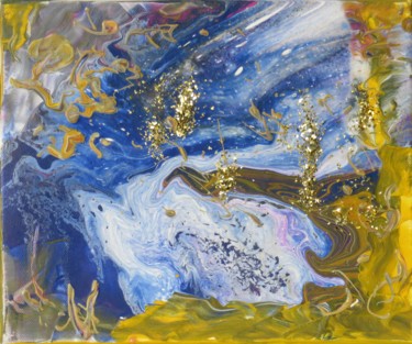 Peinture intitulée "pépites d'or sur la…" par Myriam Courty, Œuvre d'art originale, Acrylique