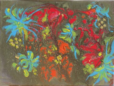 Картина под названием "fleurs d automne" - Myriam Courty, Подлинное произведение искусства, Акрил