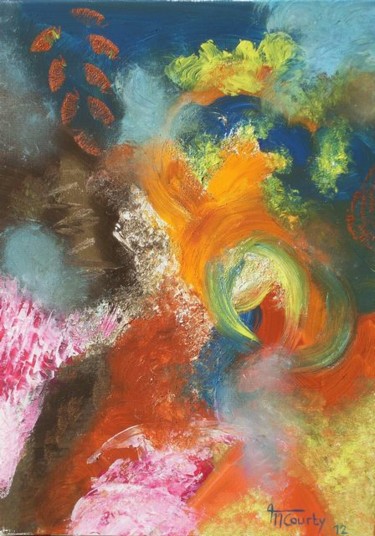 Картина под названием "Ouragan" - Myriam Courty, Подлинное произведение искусства, Акрил Установлен на Деревянная рама для н…