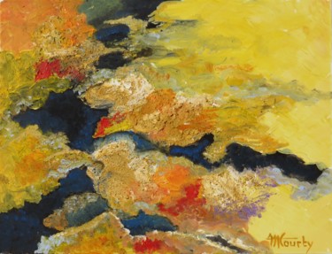 Картина под названием "Continents" - Myriam Courty, Подлинное произведение искусства, Акрил Установлен на Деревянная рама дл…