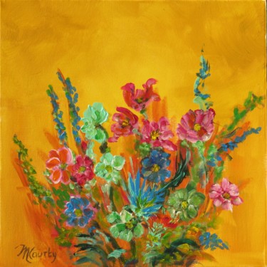 Pintura titulada "Bouquet champêtre" por Myriam Courty, Obra de arte original, Acrílico Montado en Bastidor de camilla de ma…