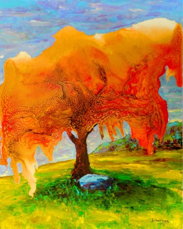 Peinture intitulée "Le prisme pleureur…" par Jean Cousineau, Œuvre d'art originale, Acrylique