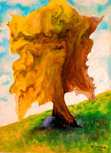 Peinture intitulée "Le prisme jaune pap…" par Jean Cousineau, Œuvre d'art originale, Acrylique