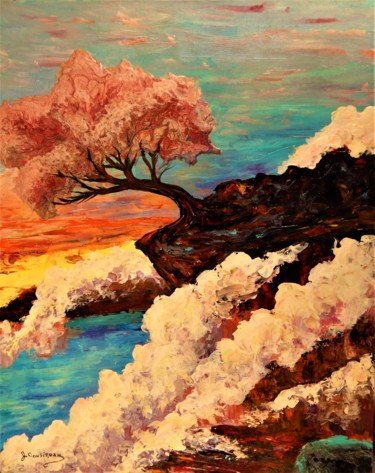 Peinture intitulée "À l'aube du rosé pe…" par Jean Cousineau, Œuvre d'art originale, Acrylique
