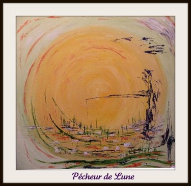Painting titled "Pécheur de lune" by Jean Pierre Coussaert, Original Artwork