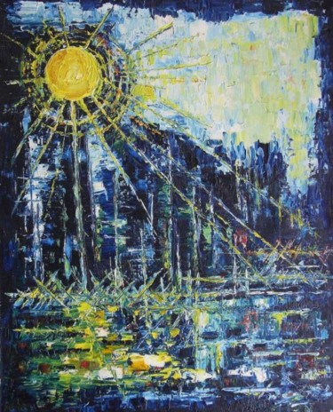 Peinture intitulée "Soleil de Glace" par Jean Pierre Coussaert, Œuvre d'art originale