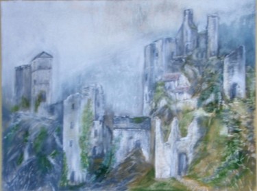 Peinture intitulée "Ruines de Merle en…" par Jean Pierre Coussaert, Œuvre d'art originale