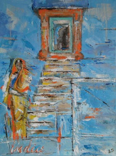 Peinture intitulée "India" par Laurence Senelonge, Œuvre d'art originale