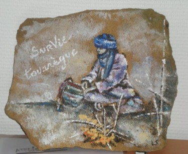 Peinture intitulée "Survie touareg" par Laurence Senelonge, Œuvre d'art originale