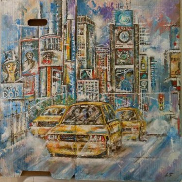 Peinture intitulée "La quête - New York" par Laurence Senelonge, Œuvre d'art originale