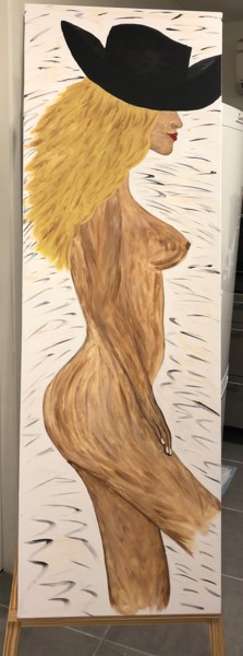 Painting titled "Nue" by Valérie Coutret, Original Artwork