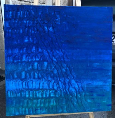 Painting titled "Dégradé de bleu" by Valérie Coutret, Original Artwork