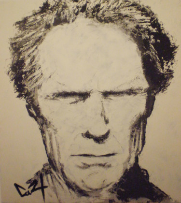 Painting titled "Clint Eastwood" by Christophe Couzy, Original Artwork