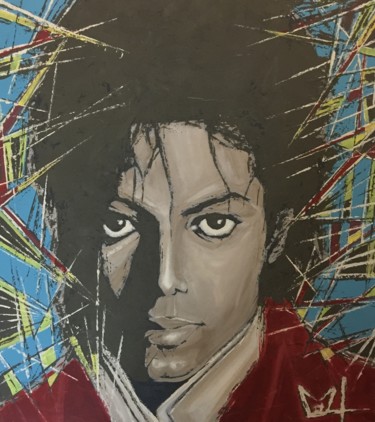 Peinture intitulée "Michael Jackson" par Christophe Couzy, Œuvre d'art originale, Acrylique