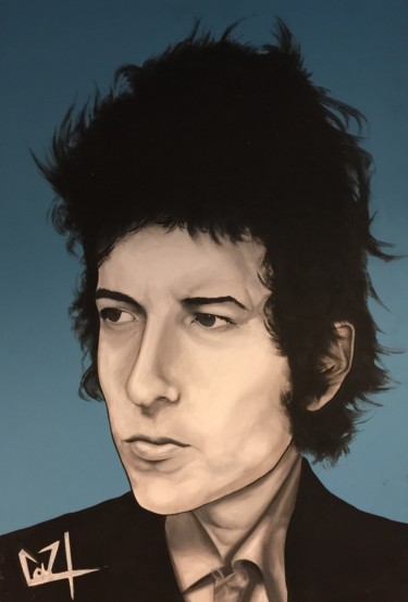Peinture intitulée "Bob Dylan" par Christophe Couzy, Œuvre d'art originale, Acrylique