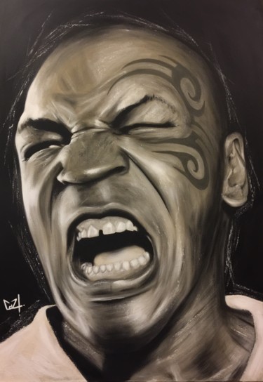 Peinture intitulée "Mike Tyson" par Christophe Couzy, Œuvre d'art originale, Acrylique