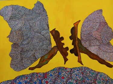 Pintura titulada "Masque papillon" por Coco Vewenda, Obra de arte original, Rotulador