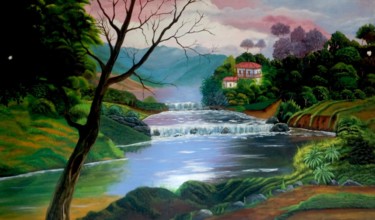 Painting titled "lago-calima-2.jpg" by Cpachon, Original Artwork, Oil