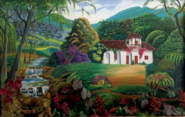 Painting titled "serie-cascadas-haci…" by Cpachon, Original Artwork, Oil