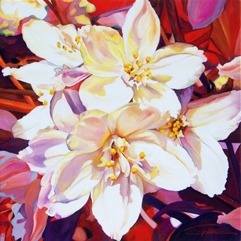 Peinture intitulée "Deutzia" par Christian Pelletier, Œuvre d'art originale, Huile