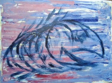 Peinture intitulée "Monstre marin" par Colette Pennarun, Œuvre d'art originale, Huile