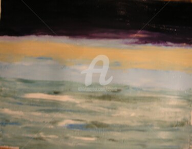 Painting titled "Seascape over the E…" by Colette Pennarun, Original Artwork, Oil