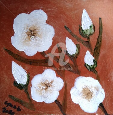 Pintura intitulada "Bunch of Flowers n°5" por Colette Pennarun, Obras de arte originais, Óleo