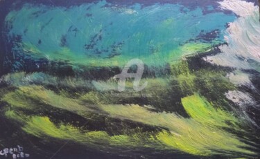 Malerei mit dem Titel "Waves - Interprétat…" von Colette Pennarun, Original-Kunstwerk, Öl