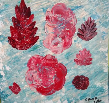 Painting titled "Bunch of Flowers n°…" by Colette Pennarun, Original Artwork, Oil