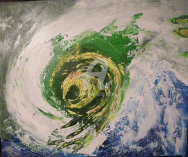 Painting titled "Tropical Storm - Hu…" by Colette Pennarun, Original Artwork, Oil