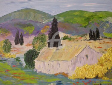 Peinture intitulée "Paysage Provençal n…" par Colette Pennarun, Œuvre d'art originale, Huile